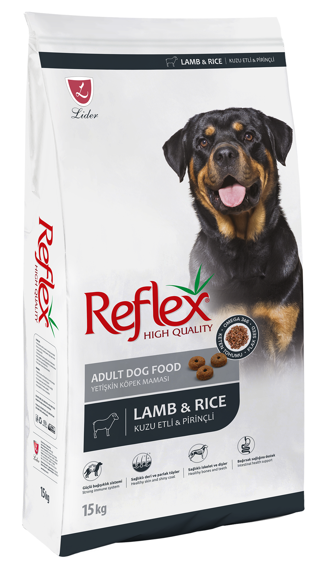 Reflex Kuzulu Pirinçli Yetişkin Köpek Maması 15 Kg