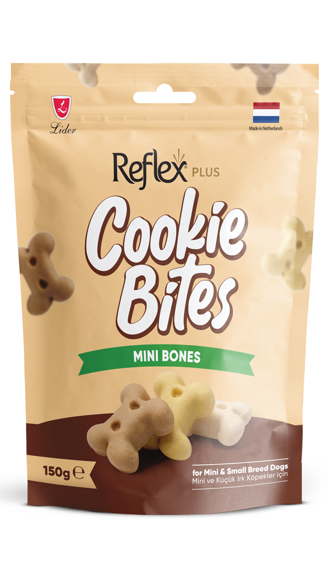 Reflex Plus Cookie Bites Mini Bones Küçük Irk Köpek Ödül Maması 150g