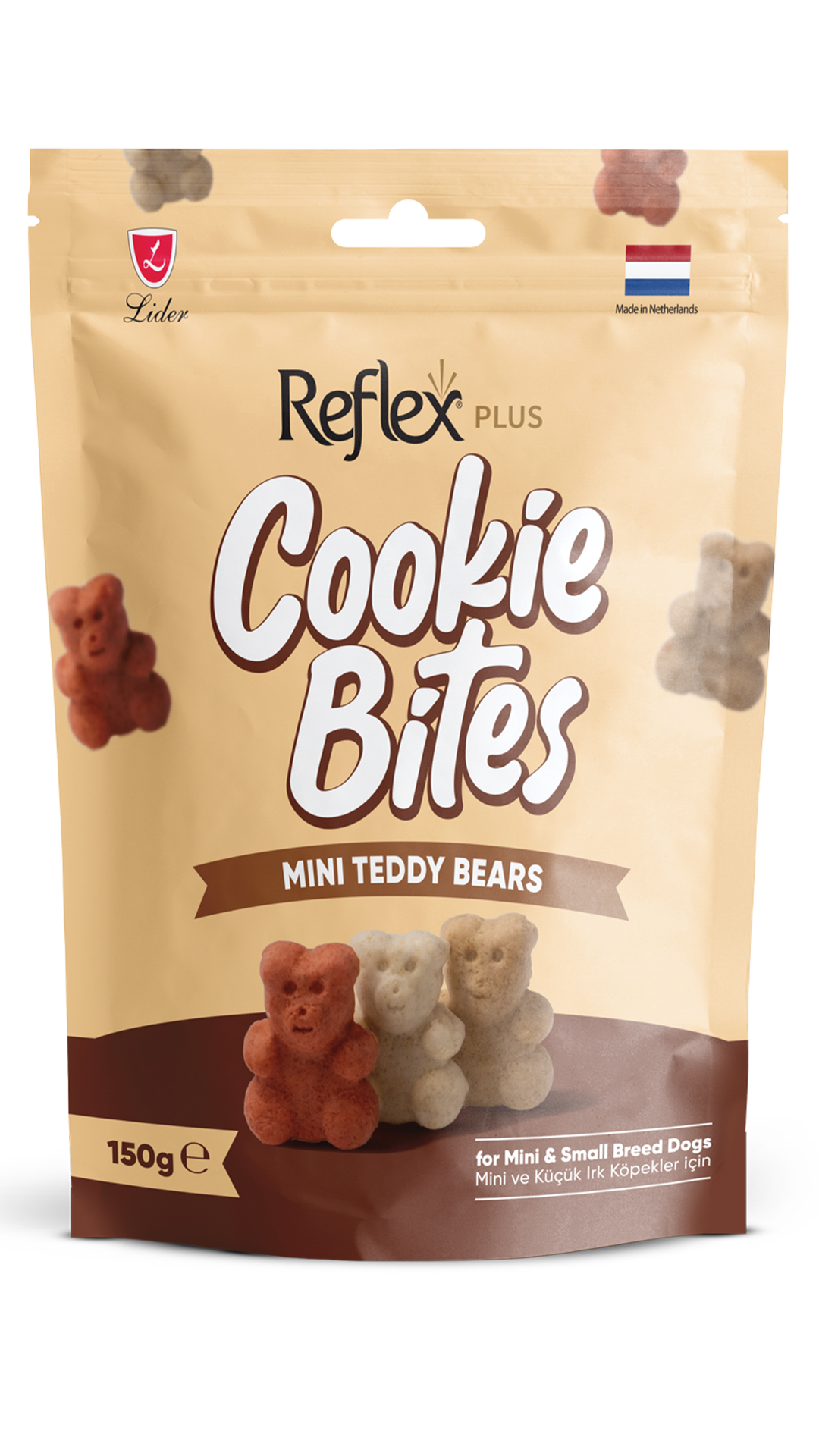 Reflex Plus Cookie Bites Mini Teddy Bears Küçük Irk Köpek Ödül Maması 150g
