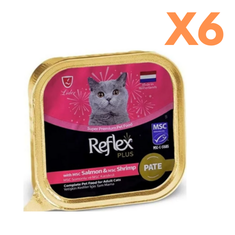Reflex Plus Ezme Somonlu ve Karidesli Yetişkin Kedi Konservesi 85 Gr x6