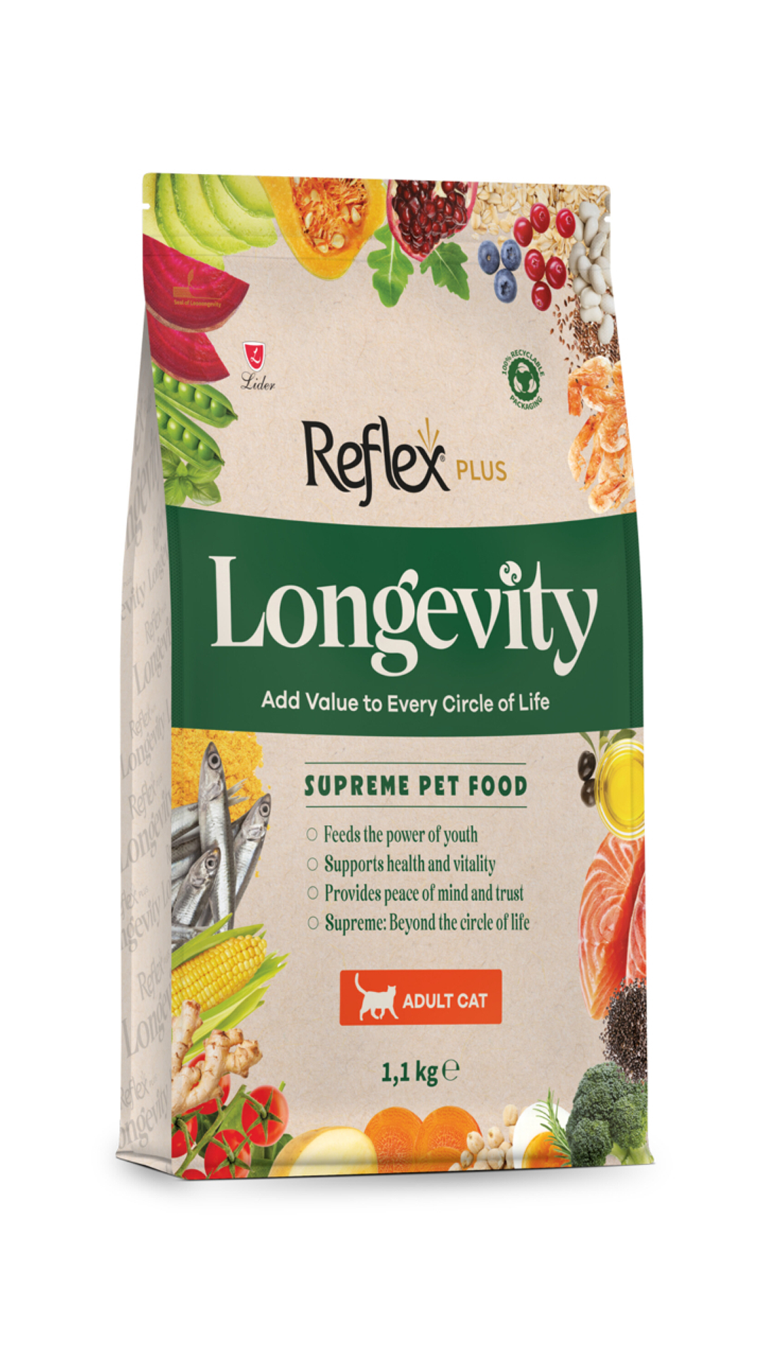 Reflex Plus Longevity Hipoalerjenik Yetişkin Kedi Maması 1,1kg