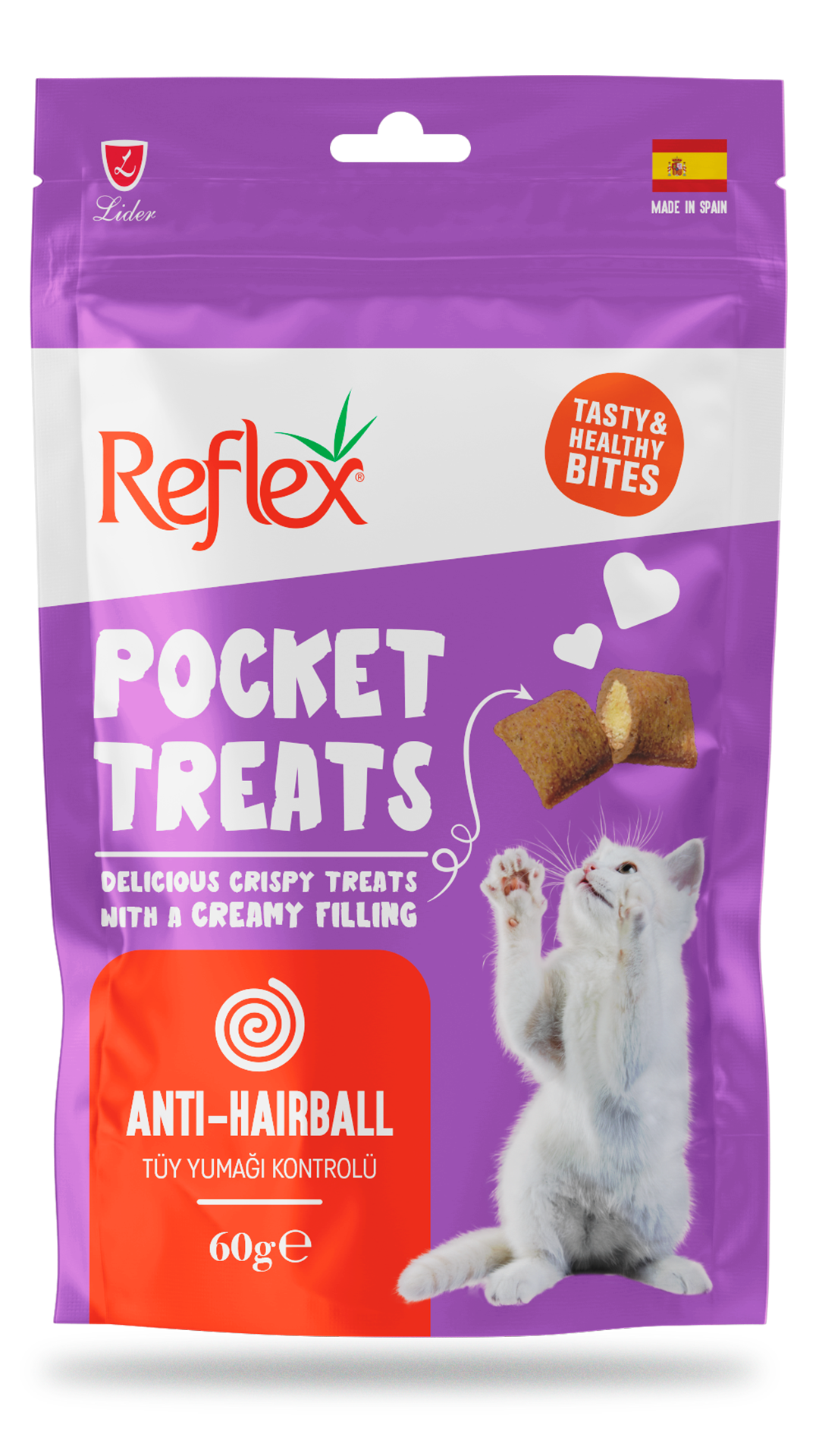 Reflex Pocket Treats Tüy Yumağı Kontrolü Yetişkin Kedi Ödül Maması 60 Gr