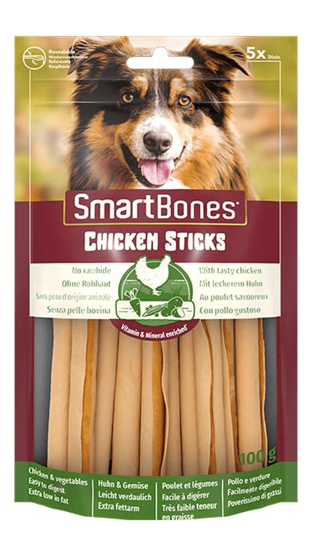 Smart Bones Tavuklu Stick Köpek Ödül Maması 100gr (5'li)