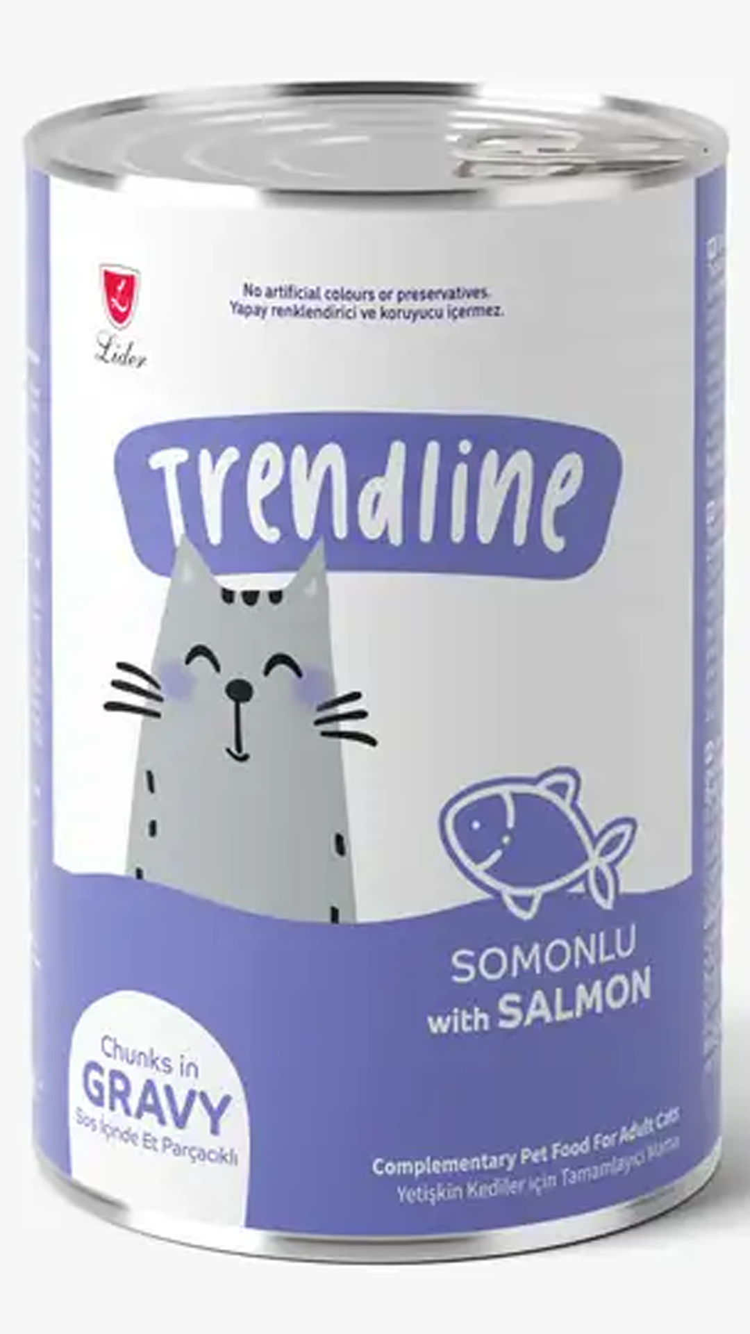 Trendline Sos İçerisinde Et Parçacıklı Somonlu Yetişkin Kedi Konservesi 400 gr