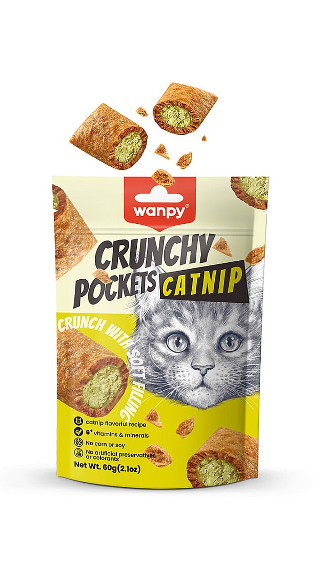 Wanpy Crunch Catnipli & Tavuklu Kedi Ödülü 60 Gr