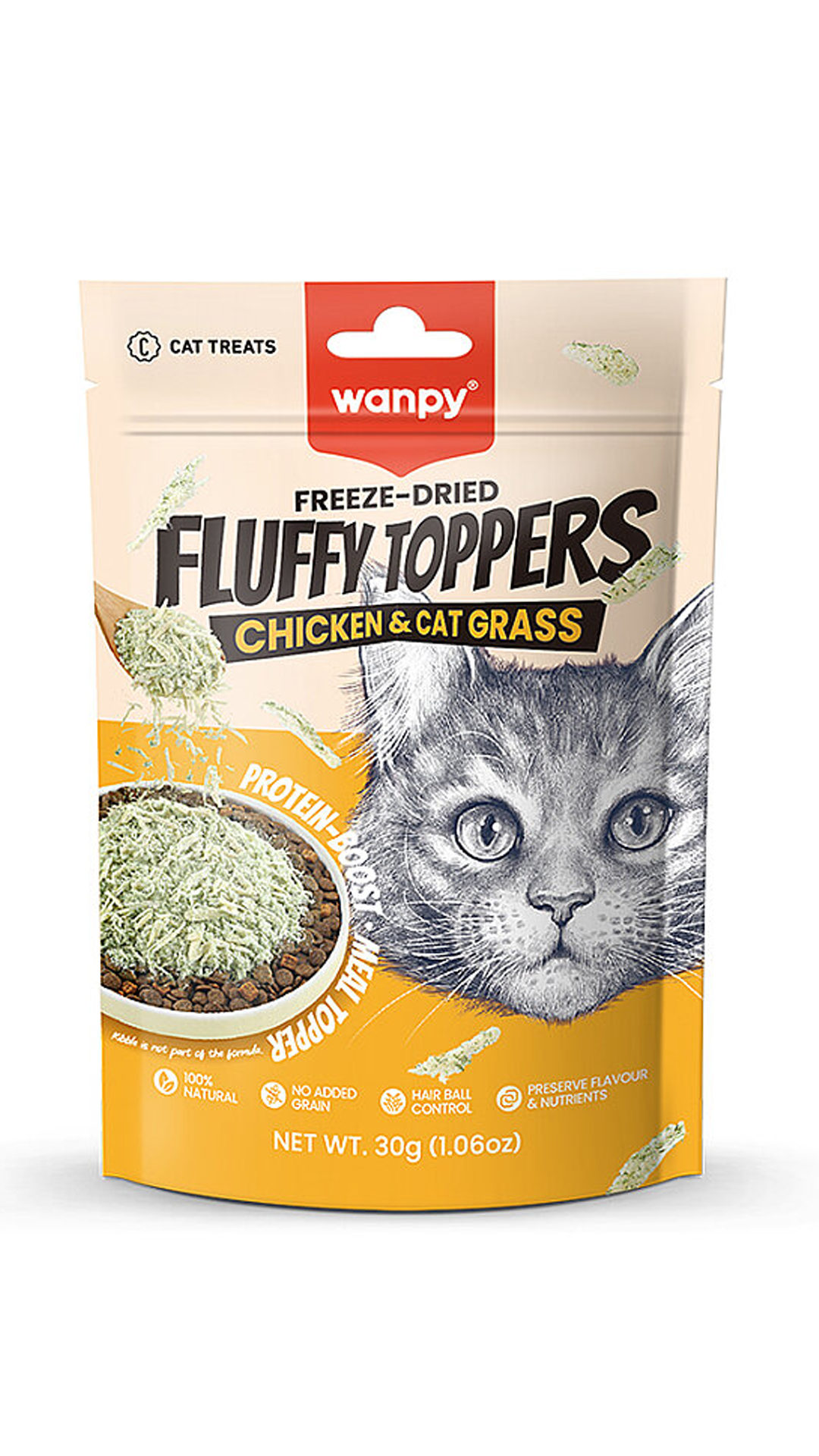 WANPY DONDURULARAK KURU FLUFFY TAVUK KEDİOTU 30GR