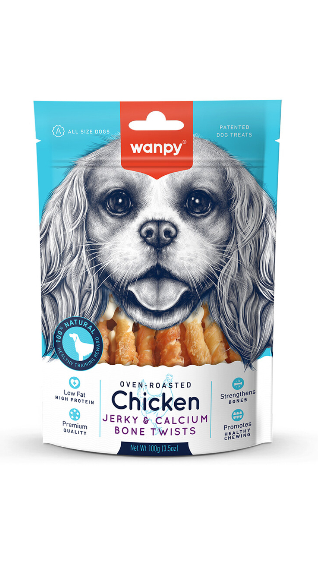 WANPY KALSİYUMLU TAVUK SARGI KÖPEK ÖDÜLÜ 100GR