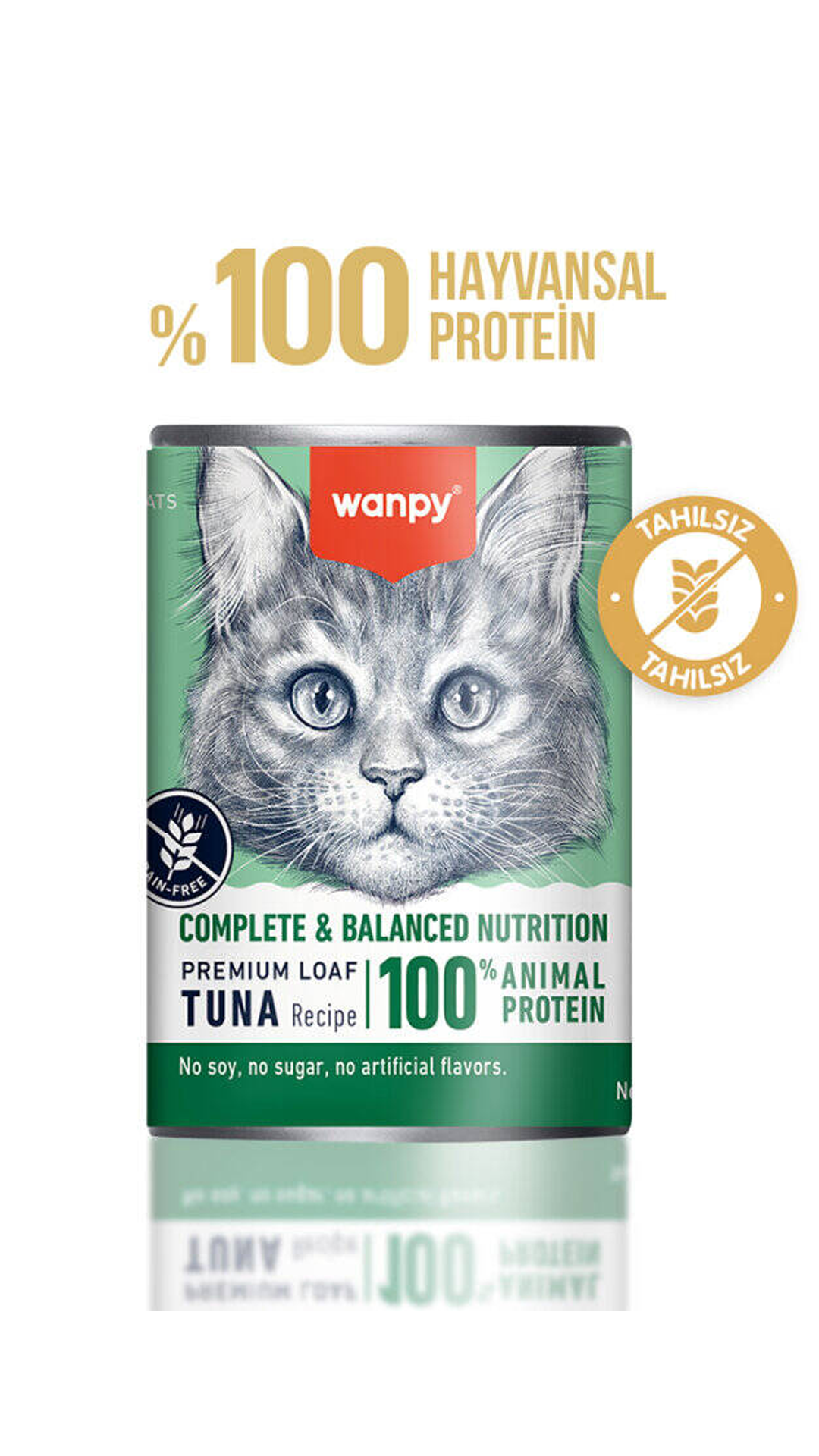 WANPY TAHILSIZ %100 GERCEK ET TON BALIKLI KEDI KON