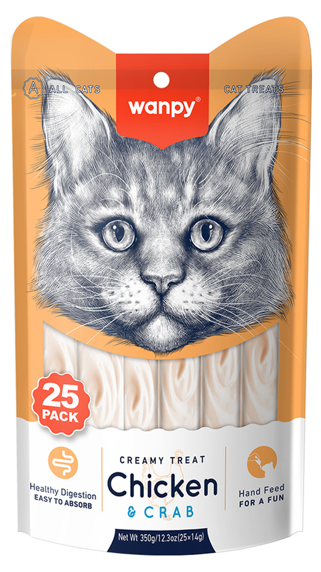 Wanpy Tavuklu Yengeçli Sıvı Kedi Ödül Maması 25x14gr