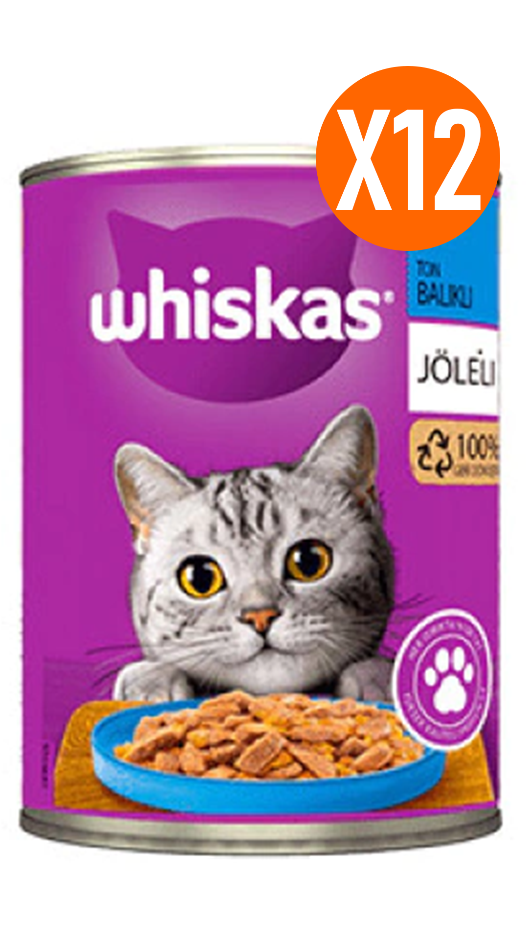 Whiskas Jöle İçinde Ton Balıklı Yetişkin Kedi Konservesi 400gr 12 Adet