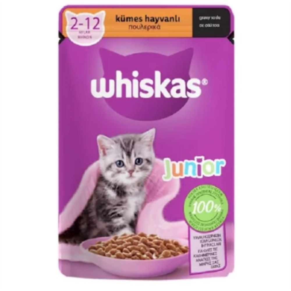 Whiskas Pouch Sos İçinde Kümes Hayvanlı Yavru Kedi Konservesi 85 Gr