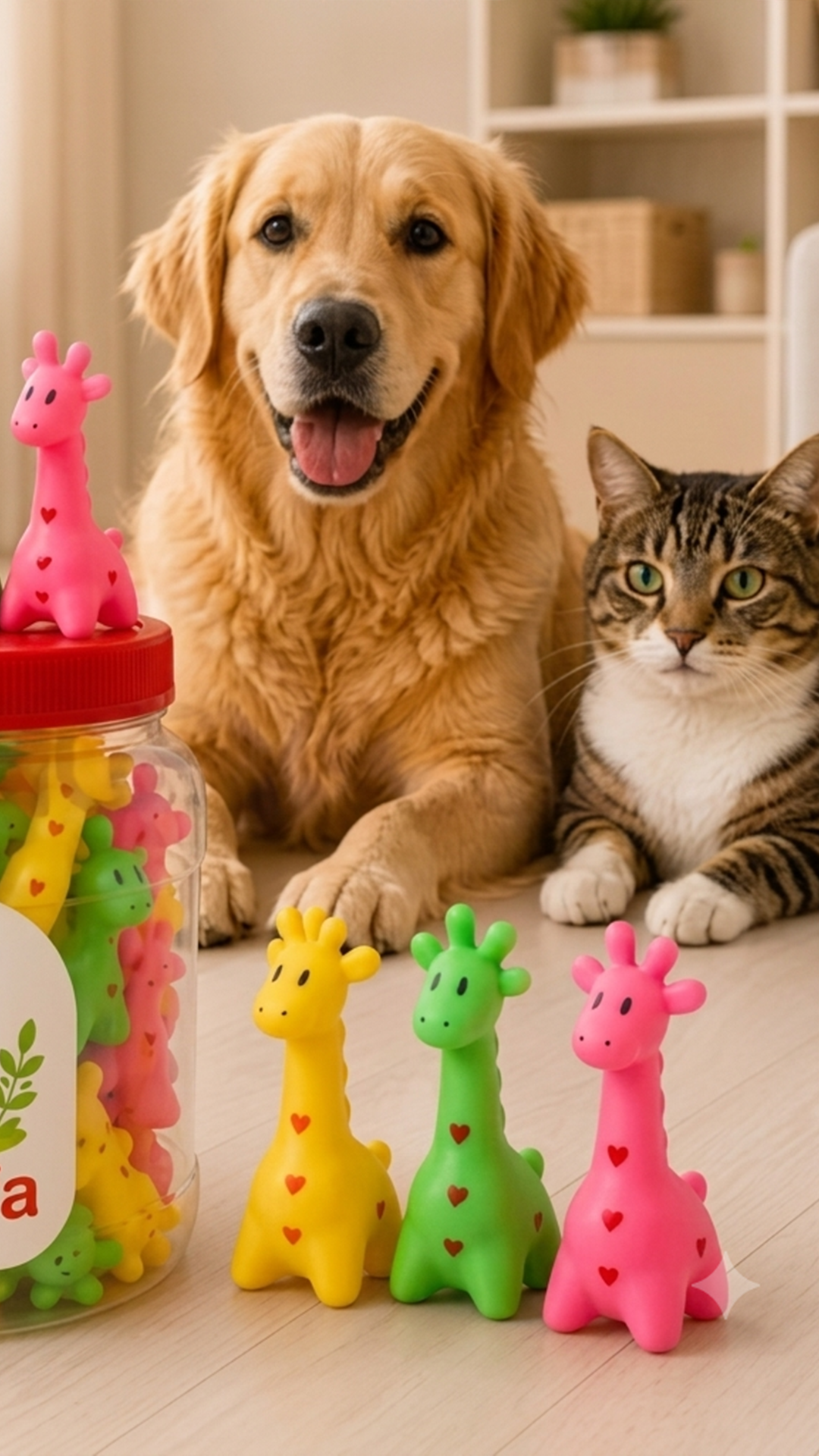 Zürafa model sesli kedi köpek oyuncağı