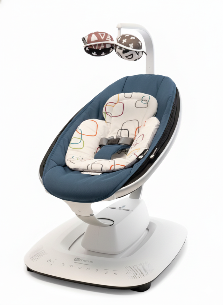 4moms Mamaroo 5.0 Elektrikli Ana Kucağı - Slate Blue + Yenidoğan Destek Pedi