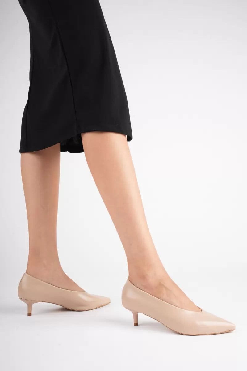 Kadın Bej 4 cm İnce Topuklu Stiletto TR05MS02B