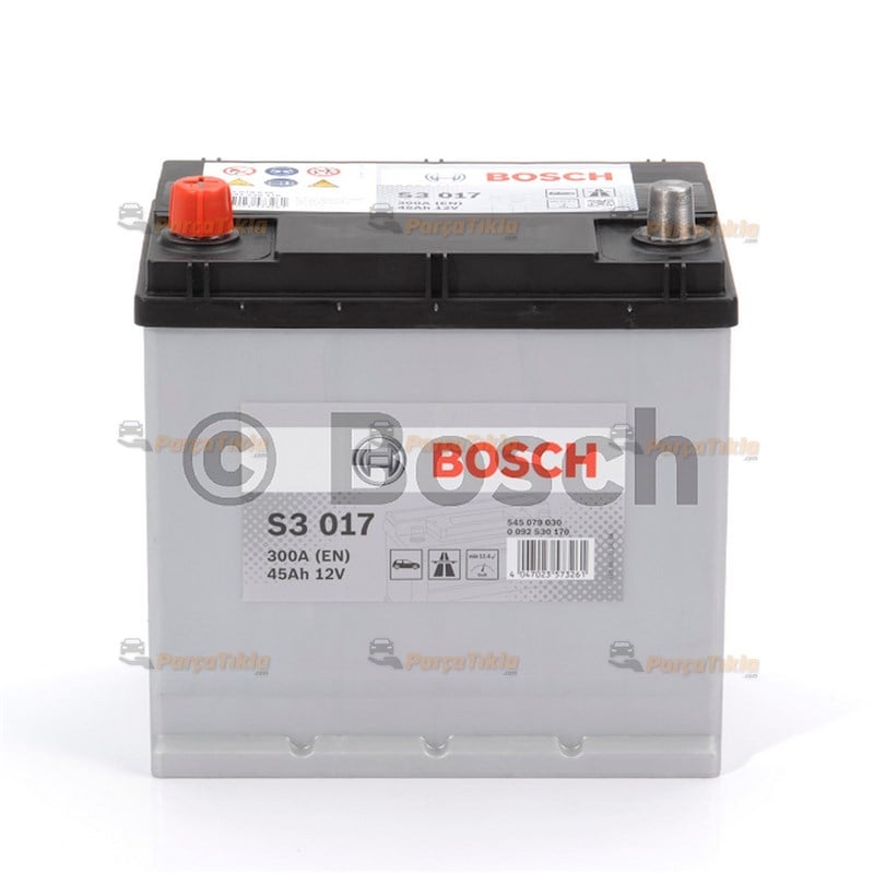 12 V 45 Ah Bosch Akü S3 Seri Marş Aküsü (Dar/Ters) 0092S30170 
