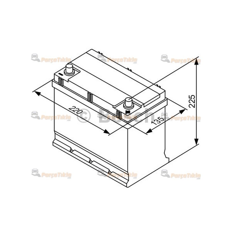 12 V 45 Ah Bosch Akü S3 Seri Marş Aküsü (Dar) 0092S30160