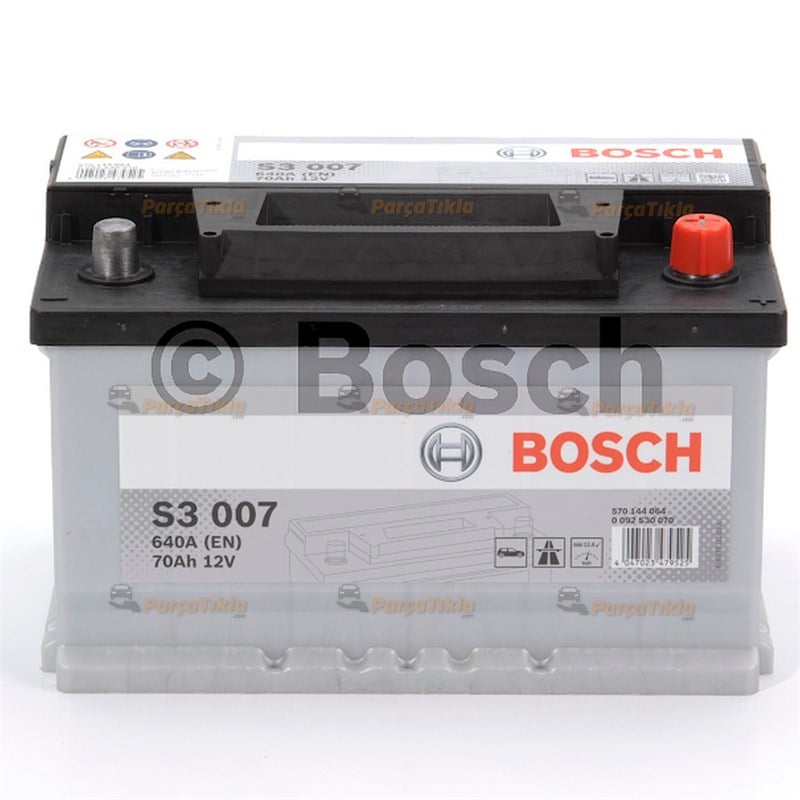 12 V 70 Ah Bosch Akü S3 Seri Marş Aküsü (Alçak, Opel) 0092S30070