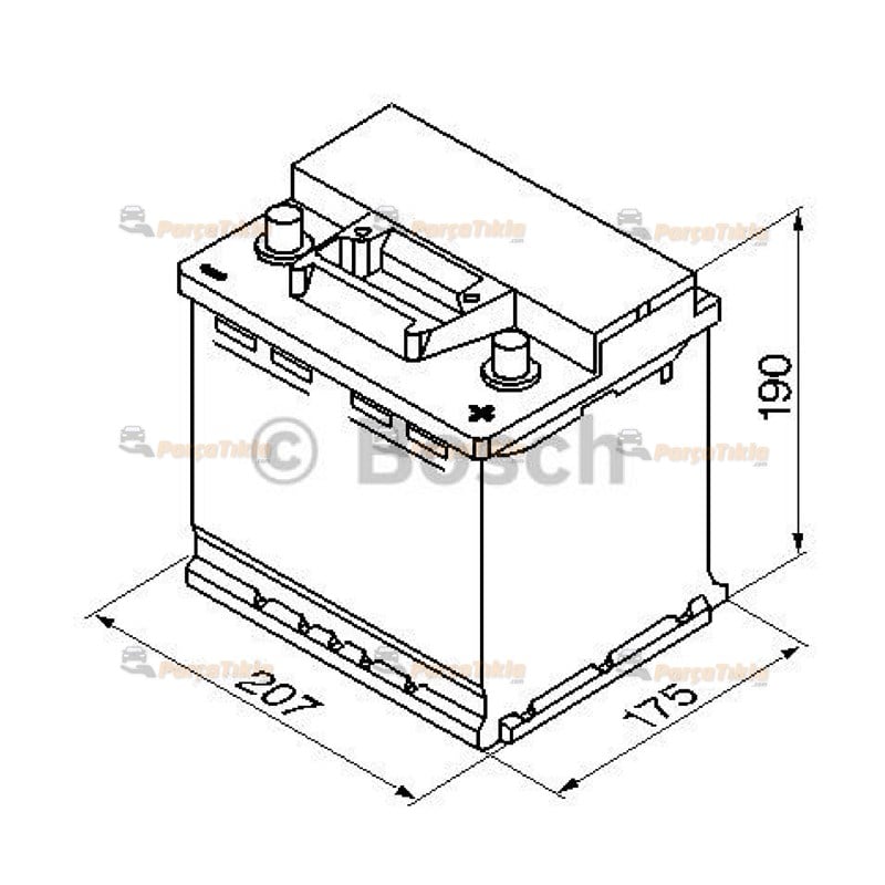12v 45 Ah Bosch Akü S3 Seri Marş Aküsü (Kare) 0092S30020