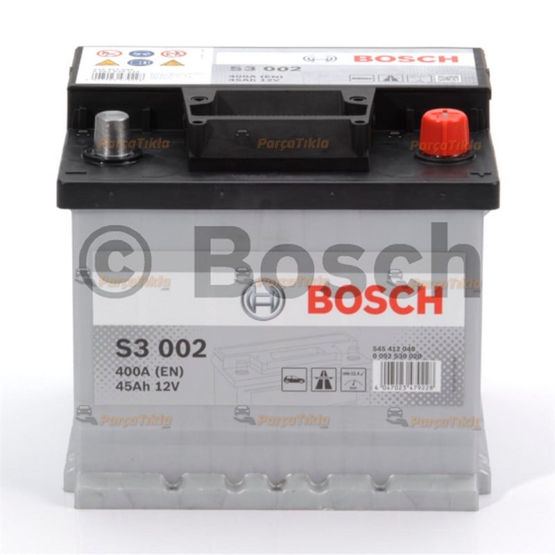 12v 45 Ah Bosch Akü S3 Seri Marş Aküsü (Kare) 0092S30020