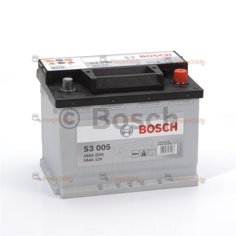 12v 56 Ah S3 Bosch Akü S3 Seri Marş Aküsü (60 Ah Muadili) 0092S30050
