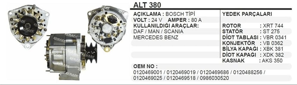 AESALT380-Alternatör Dinamo