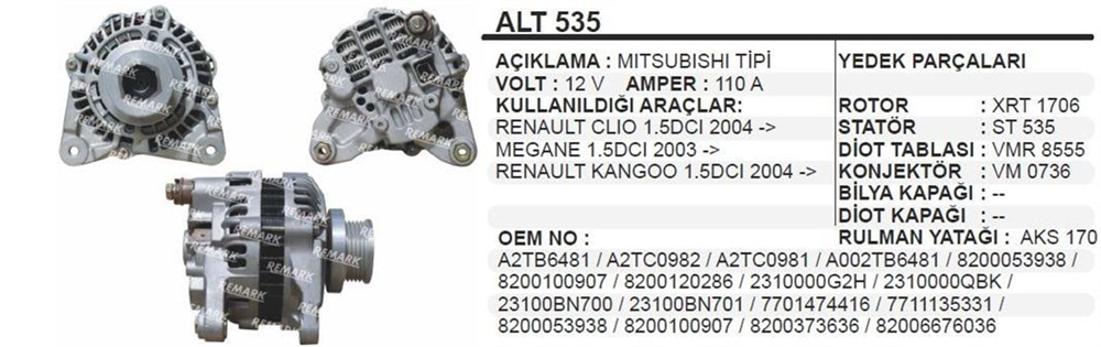 AESALT535-Alternatör Dinamo