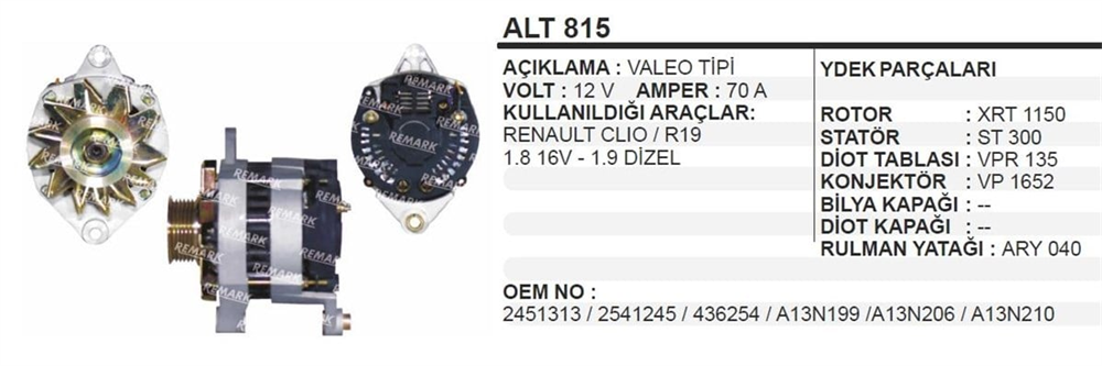 AESALT815-Alternatör Dinamo