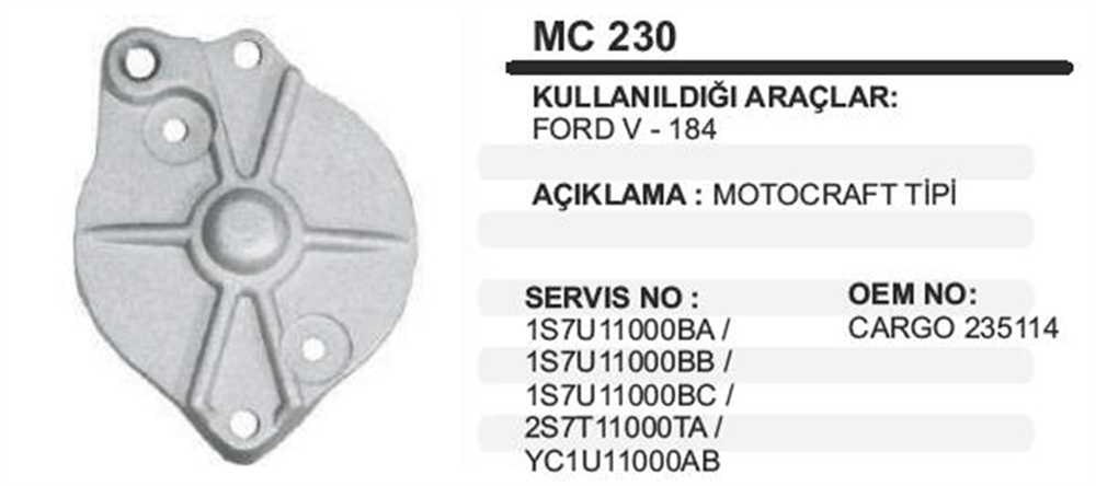 AESMC230-Marş Arka Kapağı