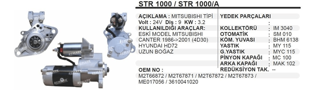 AESSTR1000-Marş Motoru - Marş Dinamosu