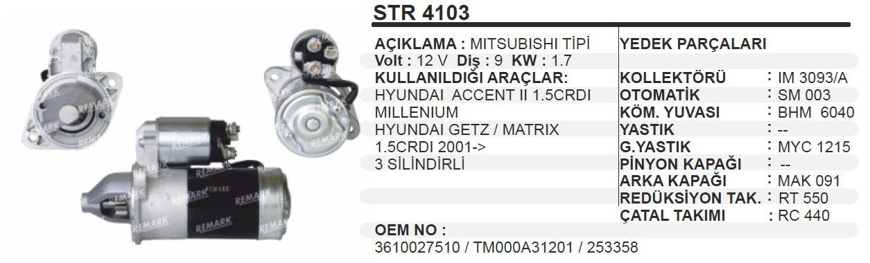 AESSTR4103-Marş Motoru - Marş Dinamosu