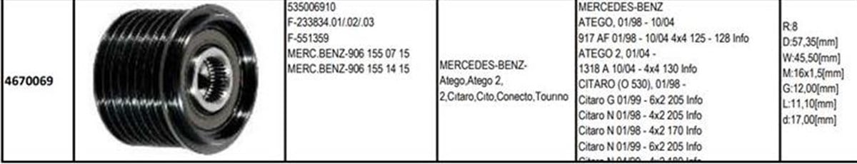 Alt Kasnağı 8Kan Mercedes Benz Atego