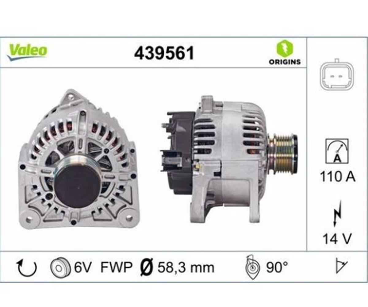 Alternatör 12V 110Ah Renault Clio Megan Master Kango Laguna Dacıa Dokker Logan Lodgy Sandero 1 5 Tg11c064 8200667608 | Valeo 439561