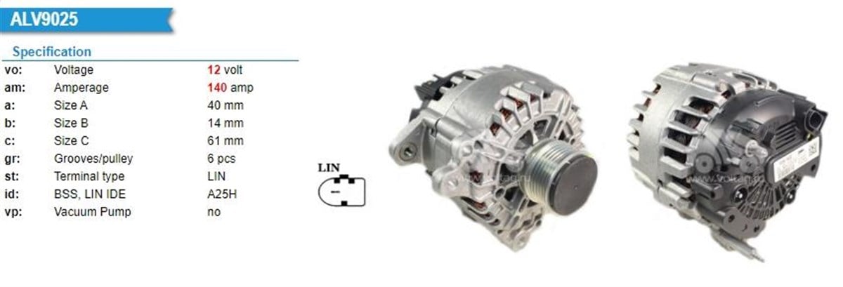 Alternatör 12V 140Ah Audı A1 2 0 Tdı Volkswagen