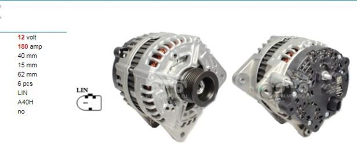 Alternatör 12V 180Ah Vw Crafter Transporter Bosch Tip