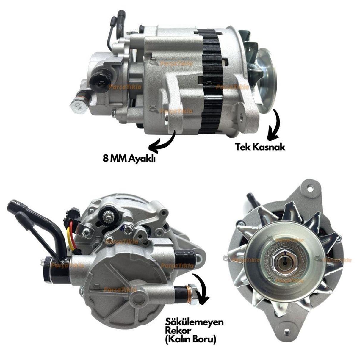 Alternatör 12V 65Ah H100 Em Tek Kasnak Kalın Boru 8Mm Alt Ayak A2t01583 | Ygt Mt20520c