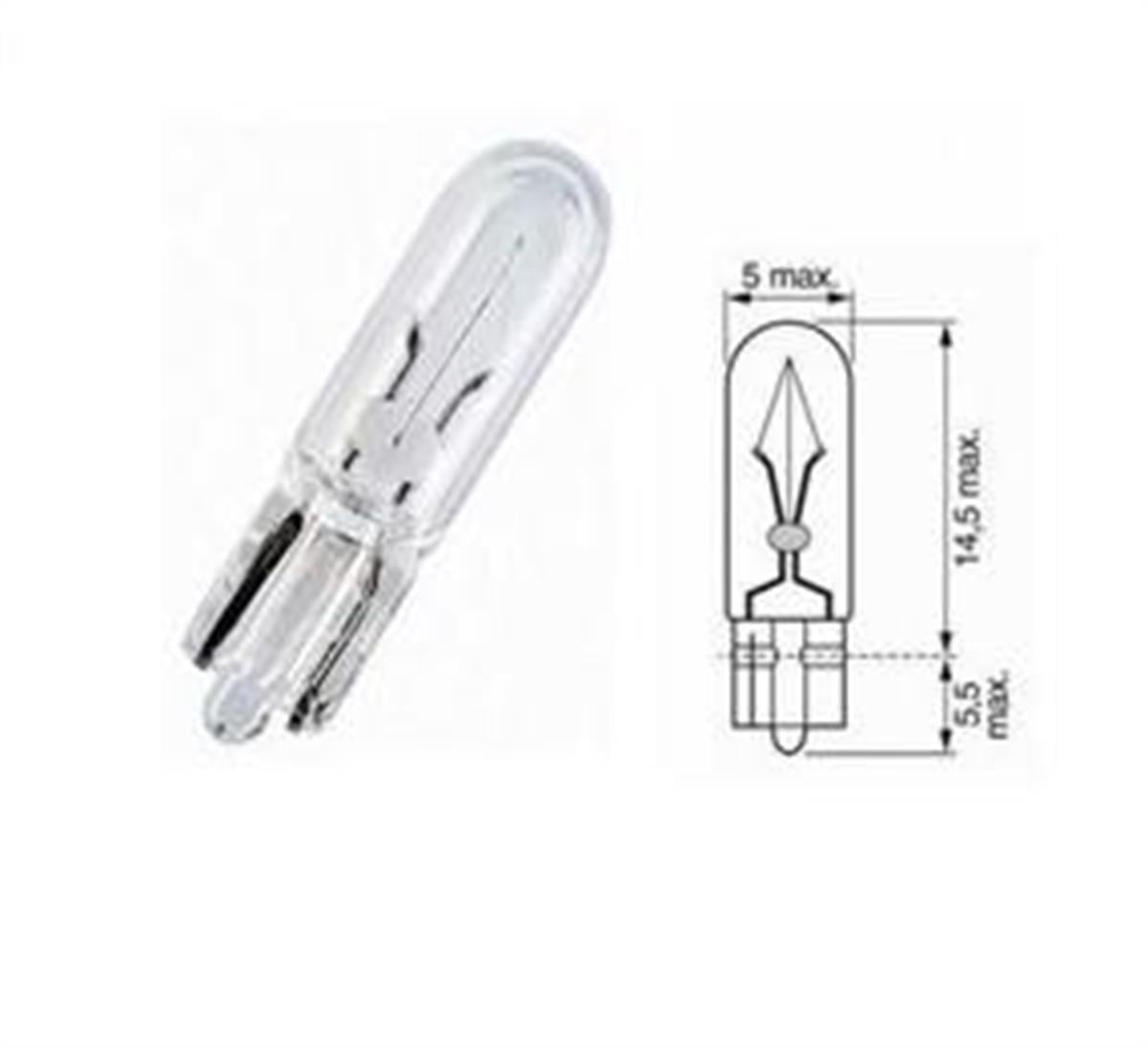 Ampul 12V Dipsiz Küçük T5 1 2W Gösterge Ampulü
