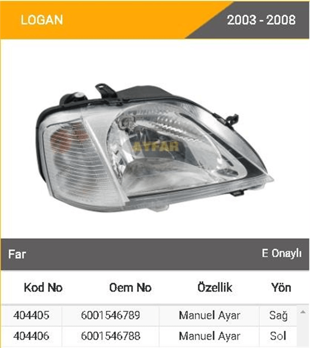 AYFAR404405-Far Komple