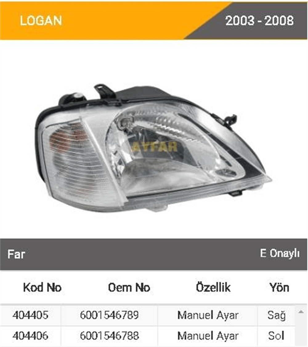AYFAR404406-Far Komple