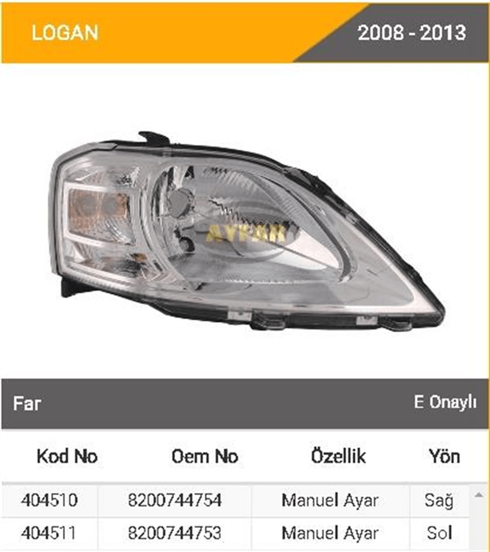 AYFAR404510-Far Komple