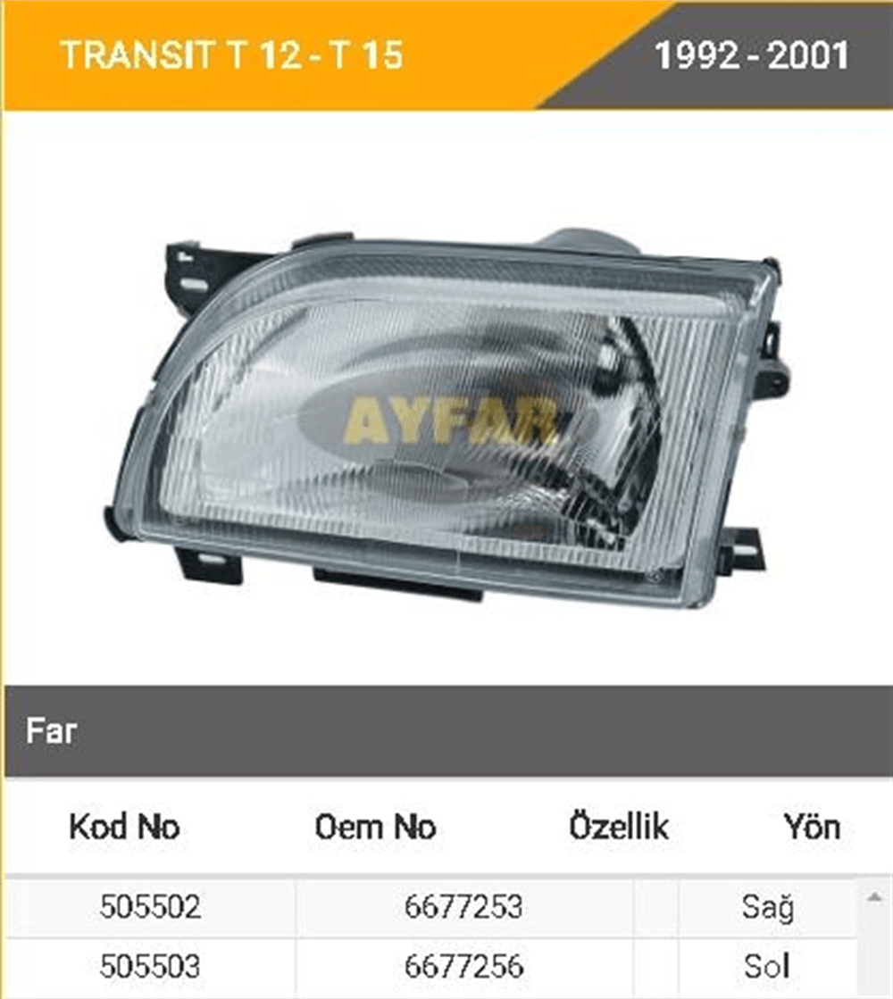 AYFAR505502-Far Komple