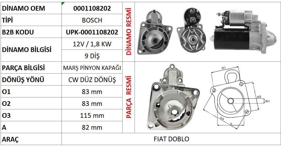 BOSCH1005831290-Marş Pinyon (Ön) Kapağı