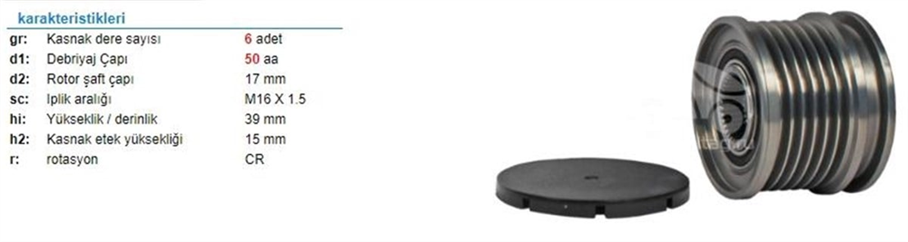 BOSCHF00M991303-Alternatör Kasnağı