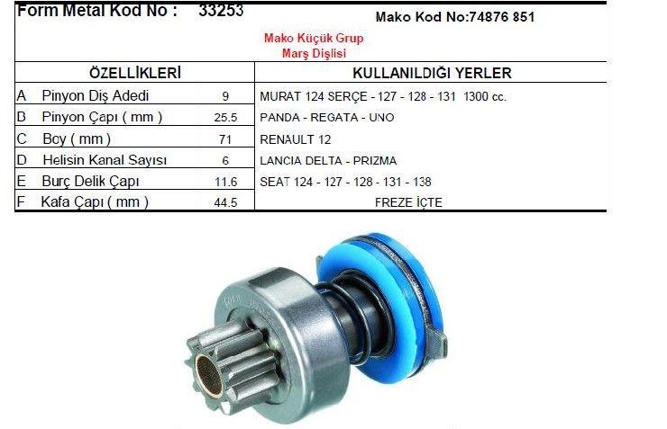 DODO7158760-Marş Dişlisi