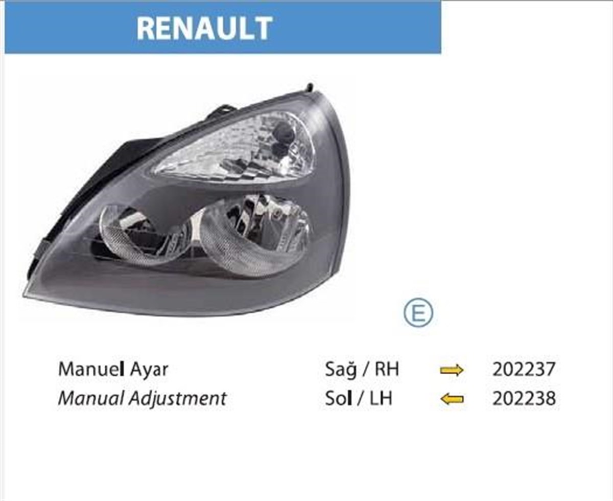 Far Sol Renault Clio Symbol Gri Motorlu Tip 01 09