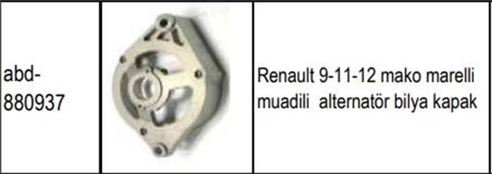 GMP880937-Alternatör Ön Kapak