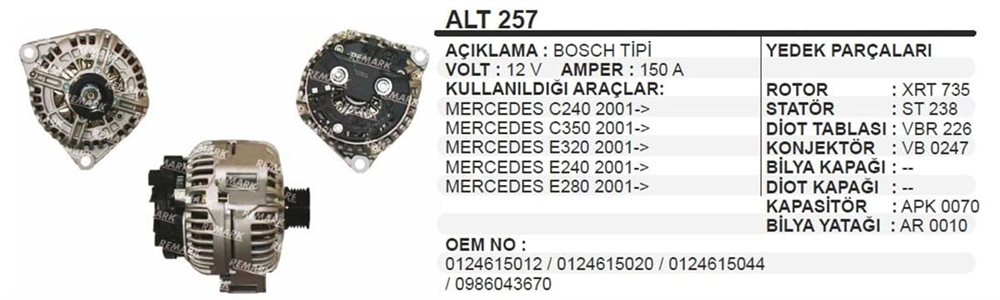 ITHALT257-Alternatör Dinamo