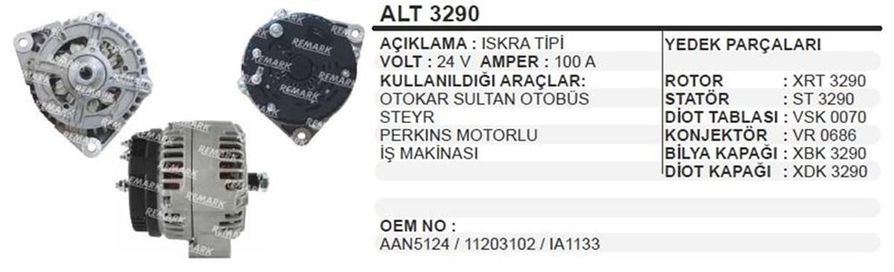 ITHALT3290-Alternatör Dinamo