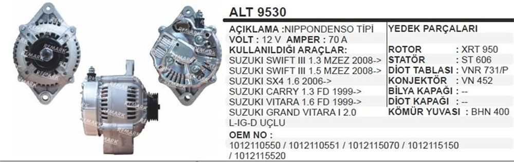 ITHALT9530-Alternatör Dinamo