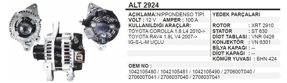 ITHALTUWA3876-Alternatör Dinamo