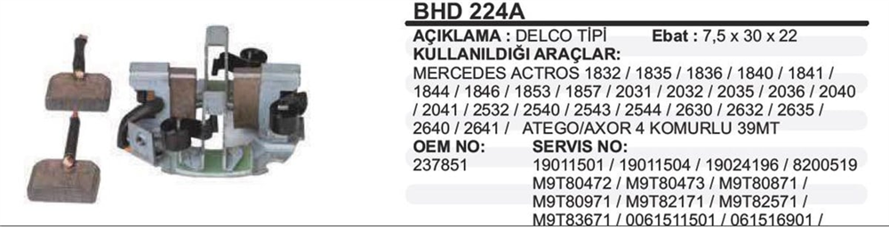 ITHBHD224A-Marş Kömürü ve Kömür Yuvası